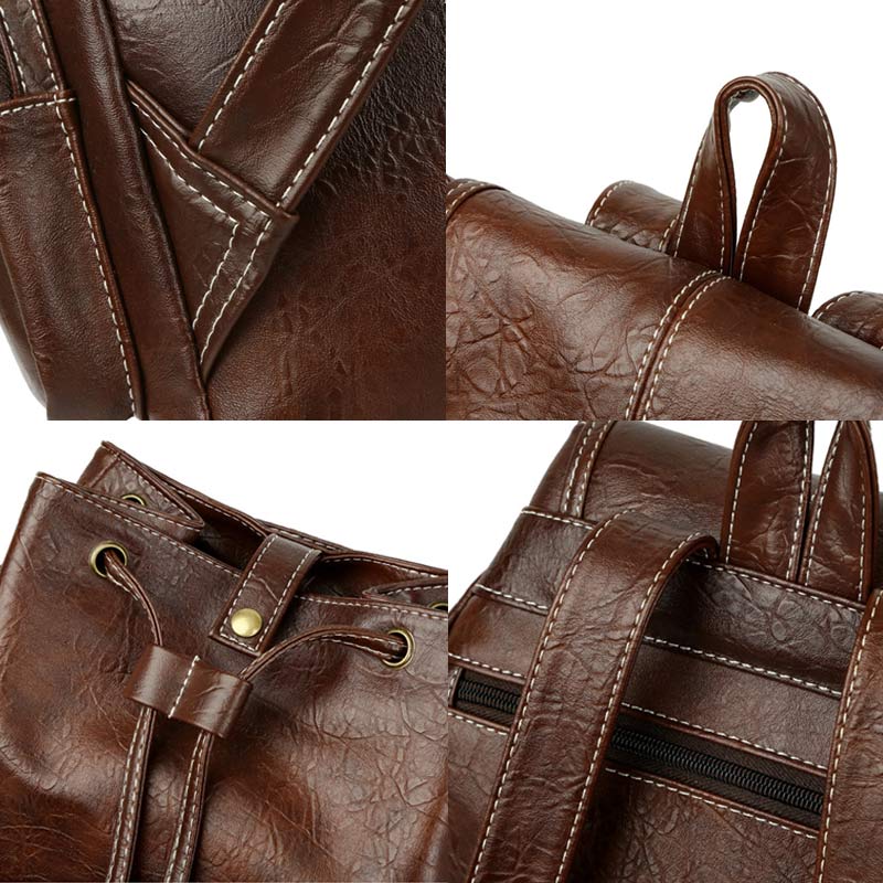 Vegan Leather Backpack for Women – Vintage Casual Daypack Purse for Ladies & Girls