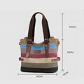 Multifunction Color Block Canvas Tote Bag | Hobo Shoulder Bag & Crossbody Purse