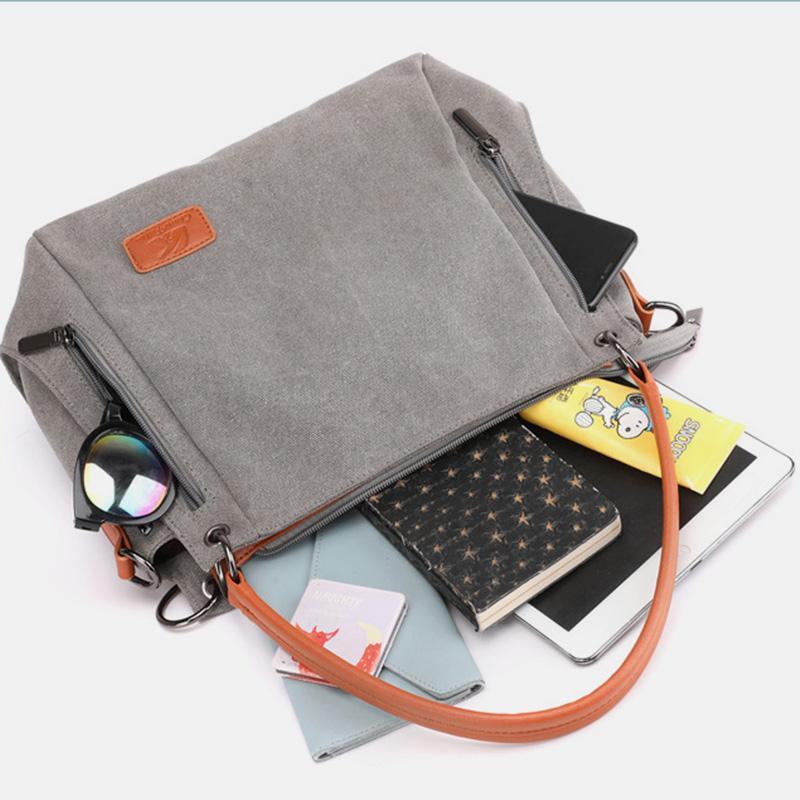 Women's large capacity canvas crossbody bag