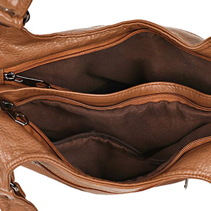 Women's double compartment hobo tote bag