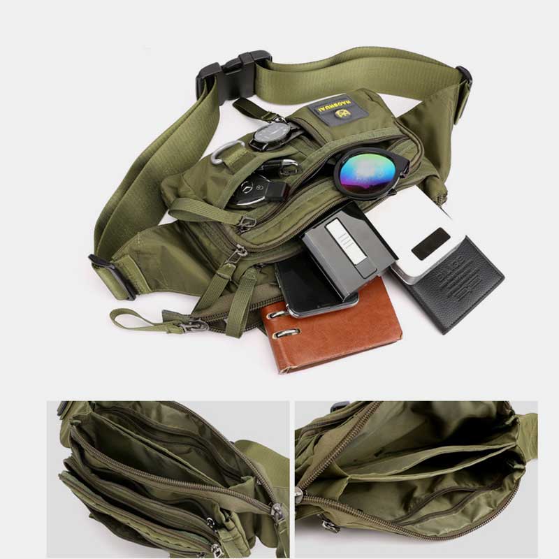 Men's large capacity lightweight sling waist bag