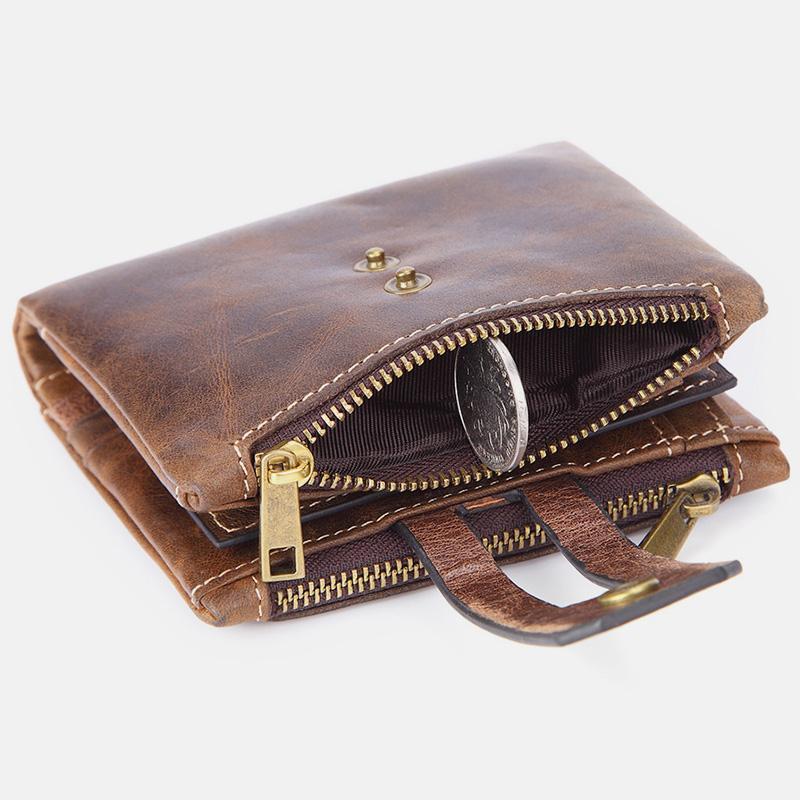 Multifunctional Double Zipper Vintage Wallet – Stylish and Practical