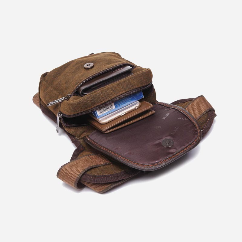 Men's retro canvas leg bag
