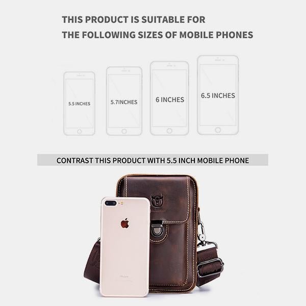 Genuine Leather Multifunctional Waist & Messenger Bag for Men – Versatile Crossbody & Shoulder Bag