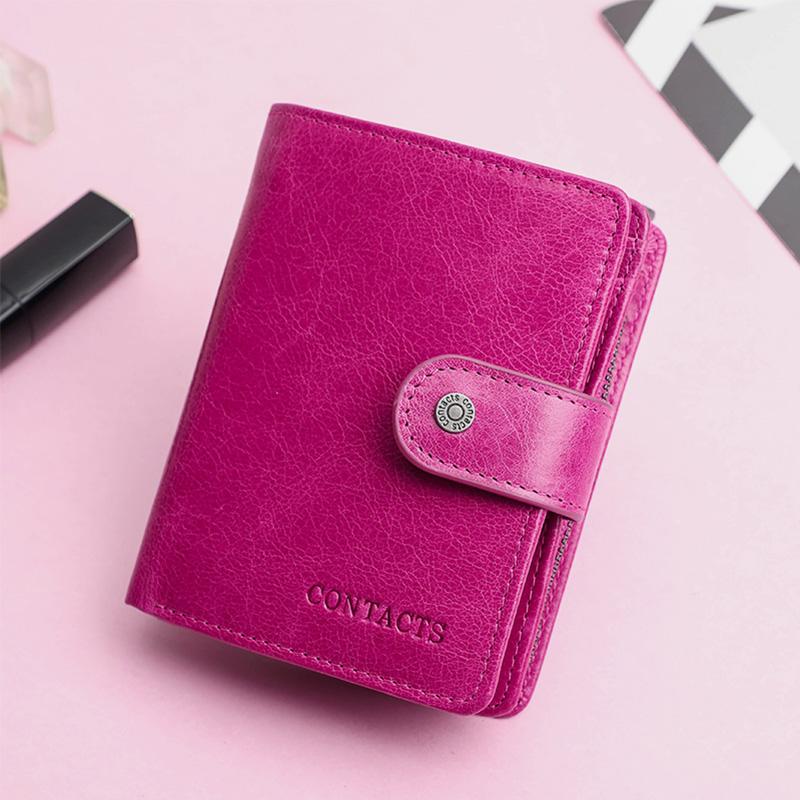 RFID GenuineLeather Multi - Card Buckle Wallet