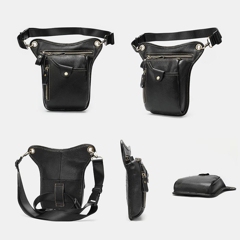 Genuine Leather Retro Sport Waist Bag – Classic Style Meets Practical Functionality