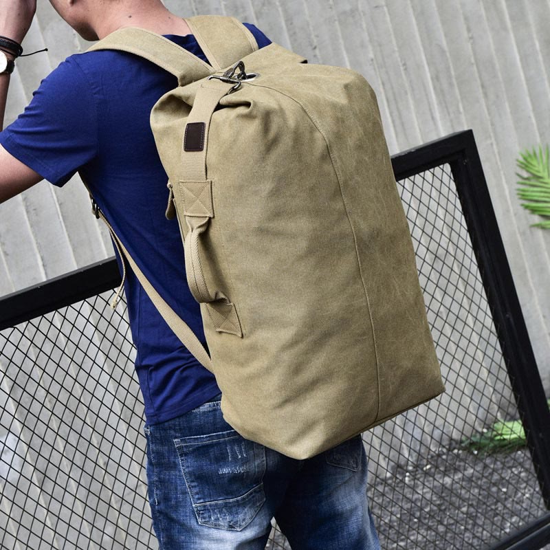 Men’s Large Capacity Canvas Backpack for Sports & Travel