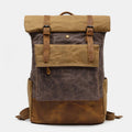 Canvas Leather Backpack Rucksack – Fits 15.6