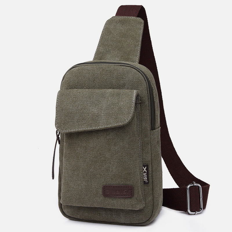 Men's multifunctional outdoor canvas sling bag