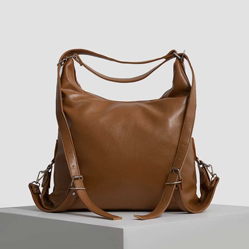 2 - in - 1 Convertible Leather Tote Backpack – Retro Shoulder Bag & Travel Day Pack