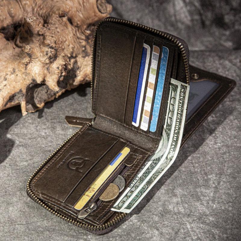 RFID Antimagnetic Vintage Genuine Leather Wallet