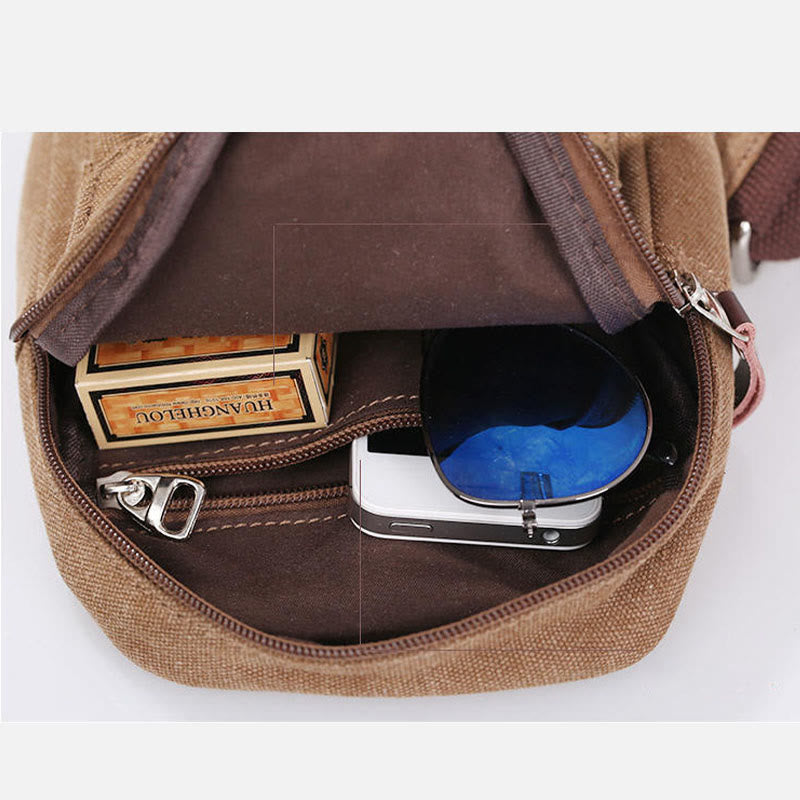 Men's multifunctional outdoor canvas sling bag