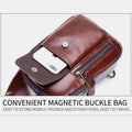 Genuine Leather Sling Chest Bag with Earphone Hole – Stylish & Practical Crossbody Shoulder Bag