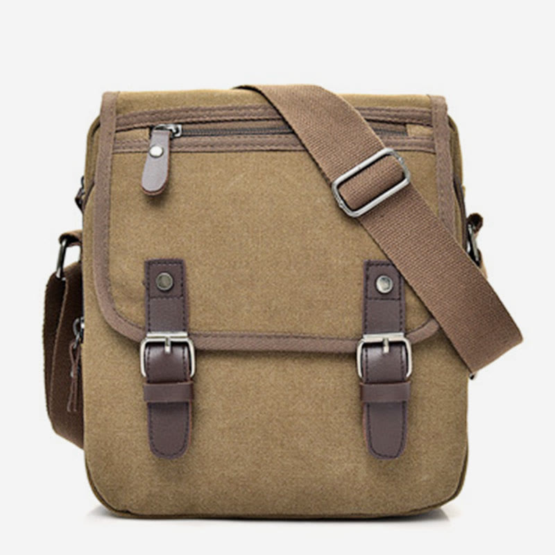 Men's retro canvas messenger bag for business and travel