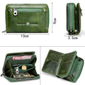 Genuine Leather Two Fold Multi - function Short Wallet