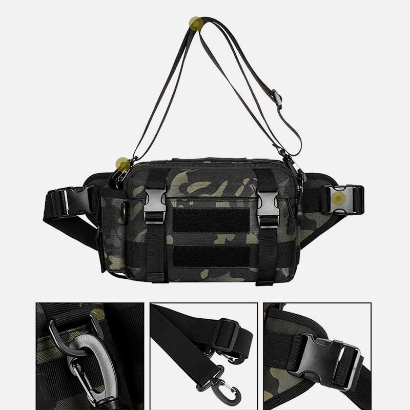 Large Camo Tactical Bag for Sports | Nylon Crossbody Bag Waist Bag