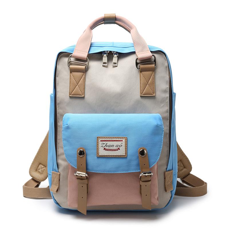 Large capacity waterproof colorblock laptop backpack