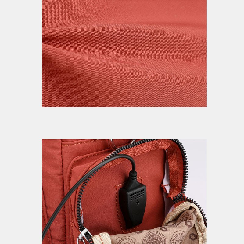 3 - Way Use Backpack with USB Charging Port – Versatile Nylon Travel & School Bag for Women