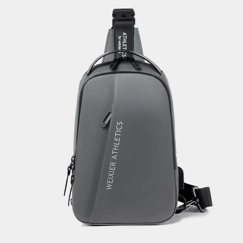 Waterproof Sling Bag for Men – Multi - Functional Chest Bag with USB Charging Port for Hiking, Cycling, and Travel