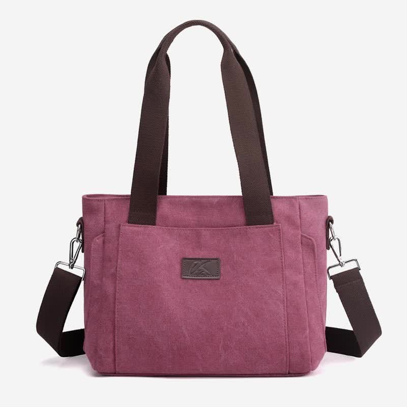 Women's Canvas Tote Shoulder Handbag – Casual Crossbody Purse Work Bag
