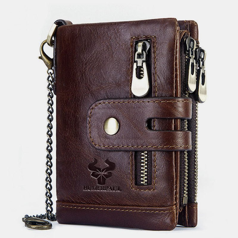 RFID multifunctional large capacity genuine leather wallet