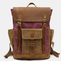 Vintage Canvas Backpack with Genuine Leather Accents – Casual Laptop Travel Rucksack for Men & Women