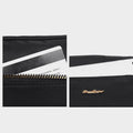 Waterproof nylon crossbody bag interior patch pocket and lining details