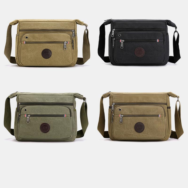 Vintage Canvas Messenger Bag – Large Capacity Shoulder Bag for Daily Use