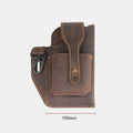 Vintage Leather Waist Phone Bag with Keychain | Outdoor Activity & Daily Use | Genuine Leather