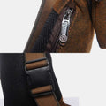 Vintage Canvas Sling Bag for Men - Black & Saddle Brown Crossbody Business Bag