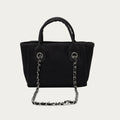 Crossbody Canvas Tote for Women – Chain Strap Bucket Bag