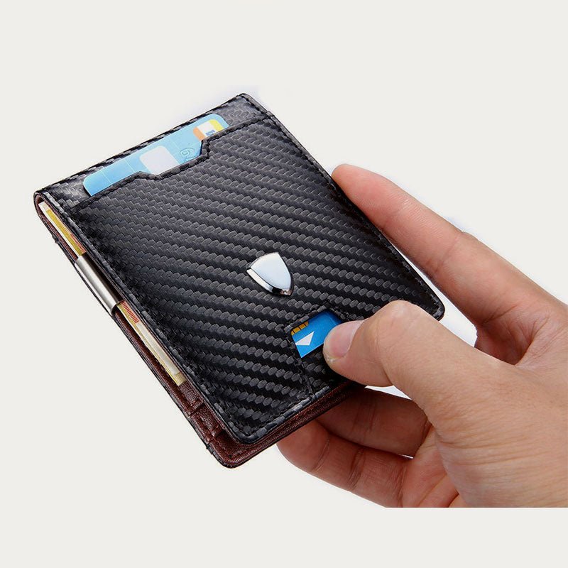 Minimalist RFID bifold wallet with cash clip