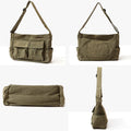 Multi - Pocket Canvas Crossbody Bag for Women | Retro Lightweight Shoulder Bag