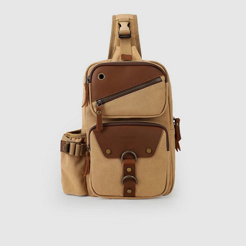 Sling Bag for Men – Retro Canvas Crossbody Chest Bag, Lightweight & Versatile for Daily Use and Travel