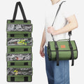 Heavy duty tool roll bag organizer with four removable pouches