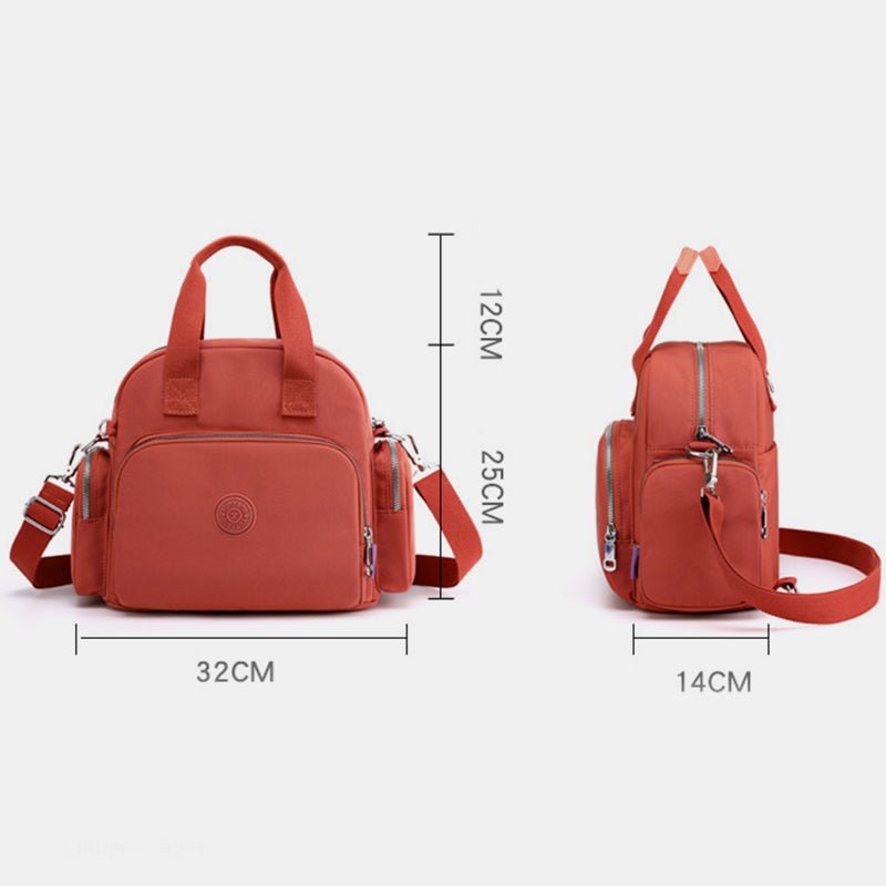 3 - Way Use Backpack with USB Charging Port – Versatile Nylon Travel & School Bag for Women