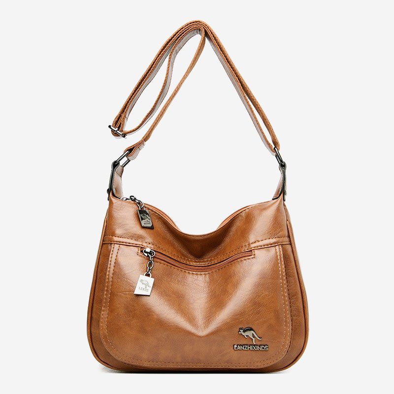 Women's double compartment crossbody shoulder bag