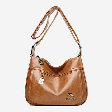Women's double compartment crossbody shoulder bag