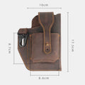 Vintage Leather Waist Phone Bag with Keychain | Outdoor Activity & Daily Use | Genuine Leather