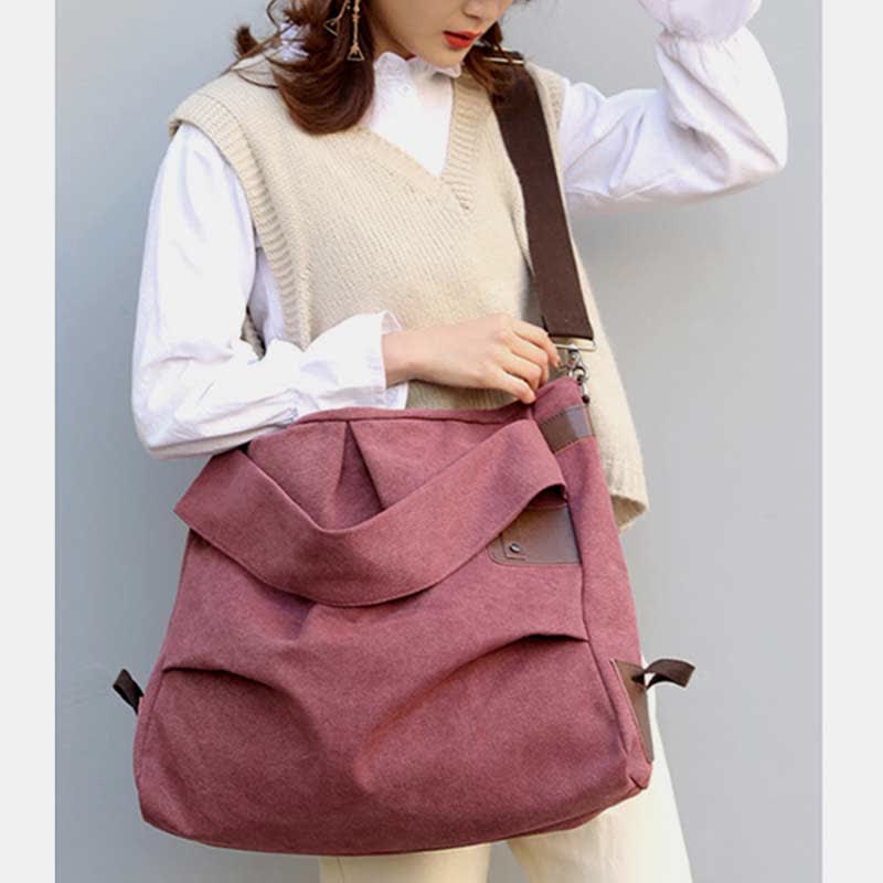 Large Capacity Canvas Handbag for Women – Crossbody Tote & Hobo Bag