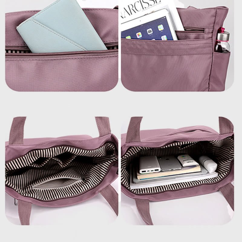 Women's simple casual nylon tote bag