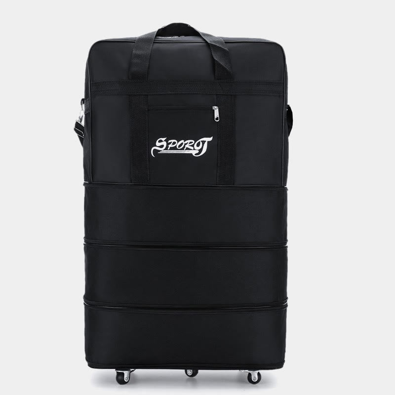 Large capacity rolling nylon travel tote bag