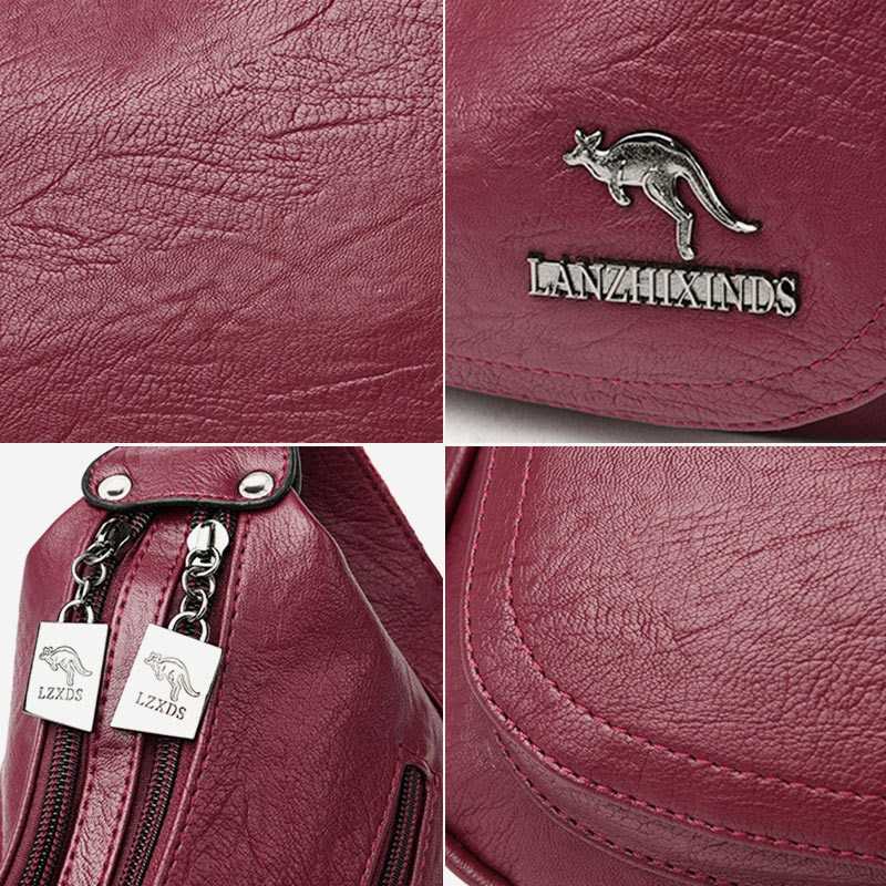 Women’s Soft Leather Double Compartment Crossbody Bag – Stylish & Practical Shoulder Bag