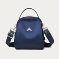 Navy blue wide-strap nylon crossbody bag for women