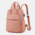 Women's lightweight embroidered backpack with USB port