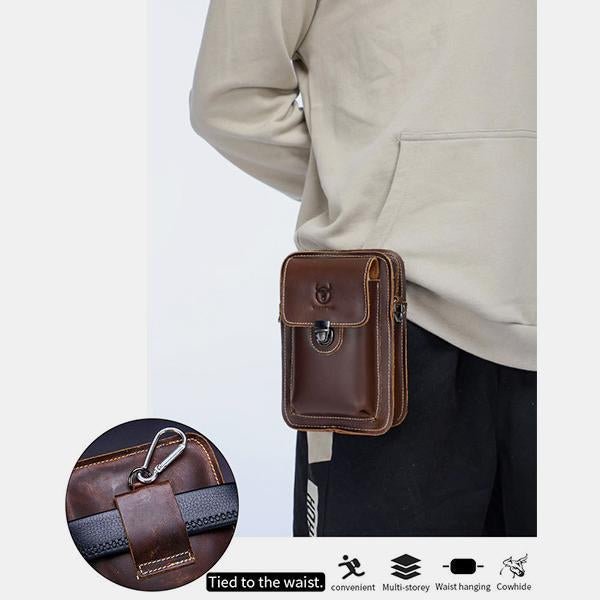 Genuine Leather Multifunctional Waist & Messenger Bag for Men – Versatile Crossbody & Shoulder Bag