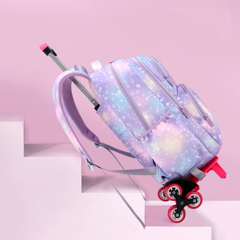 Durable Nylon Rolling Backpack for Kids – School Bag with Wheels, Adjustable Straps