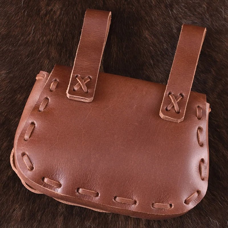 Medieval Leather Bag Pouch – Portable Coin Purse Belt Holster Waist Bag