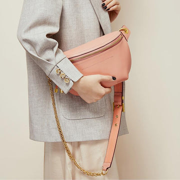 Women's genuine leather crossbody and waist bag