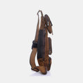 Vintage Canvas Sling Bag for Men - Black & Saddle Brown Crossbody Business Bag